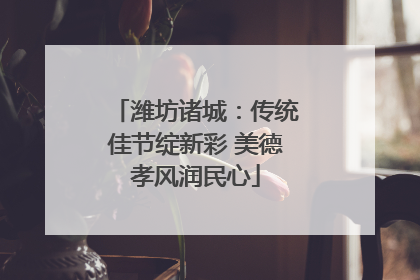 潍坊诸城：传统佳节绽新彩 美德孝风润民心