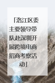 洛江区委主要领导带队赴深圳开展跨境电商招商考察活动