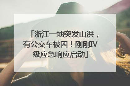 浙江一地突发山洪，有公交车被困！刚刚Ⅳ级应急响应启动