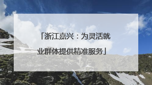浙江嘉兴：为灵活就业群体提供精准服务