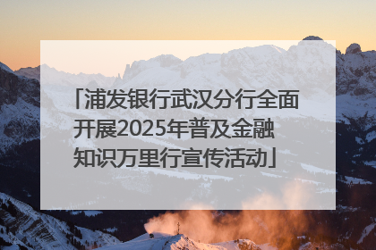 浦发银行武汉分行全面开展2025年普及金融知识万里行宣传活动