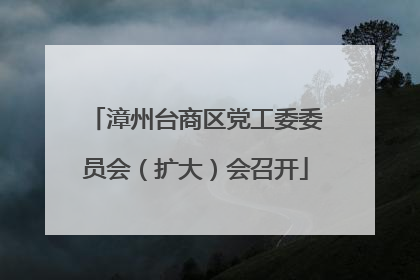 漳州台商区党工委委员会（扩大）会召开