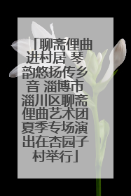 聊斋俚曲进村居 琴韵悠扬传乡音 淄博市淄川区聊斋俚曲艺术团夏季专场演出在杏园子村举行