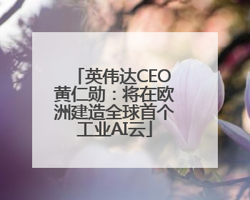英伟达CEO黄仁勋：将在欧洲建造全球首个工业AI云