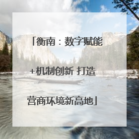 衡南：数字赋能+机制创新 打造营商环境新高地