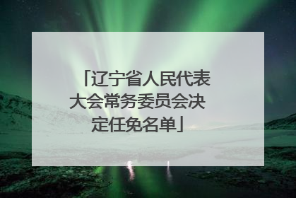 辽宁省人民代表大会常务委员会决定任免名单