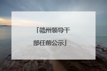 赣州领导干部任前公示