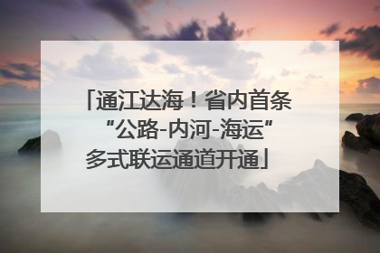 通江达海！省内首条“公路-内河-海运”多式联运通道开通