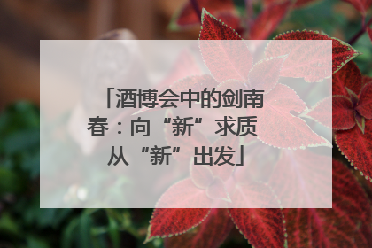 酒博会中的剑南春：向“新”求质 从“新”出发