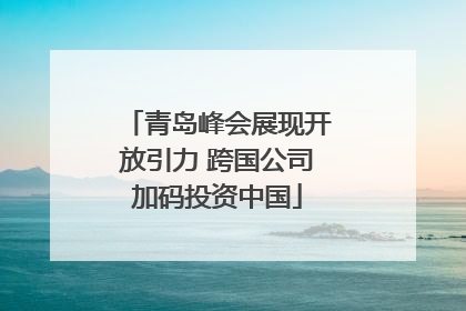 青岛峰会展现开放引力 跨国公司加码投资中国