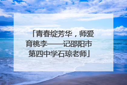 青春绽芳华，师爱育桃李——记邵阳市第四中学石琼老师