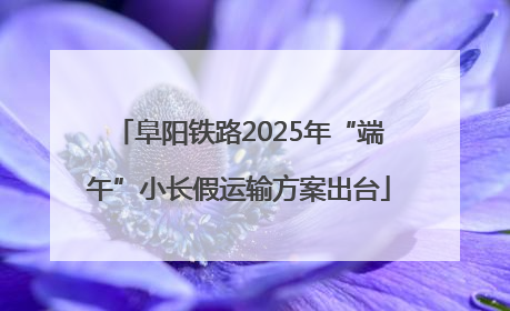阜阳铁路2025年“端午”小长假运输方案出台