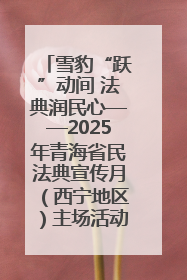 雪豹“跃”动间 法典润民心——2025年青海省民法典宣传月（西宁地区）主场活动见闻