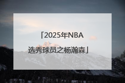 2025年NBA选秀球员之杨瀚森