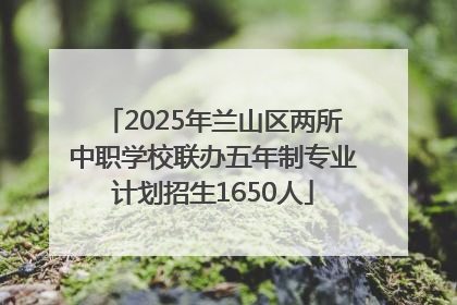 2025年兰山区两所中职学校联办五年制专业计划招生1650人