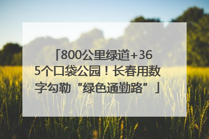 800公里绿道+365个口袋公园！长春用数字勾勒“绿色通勤路”