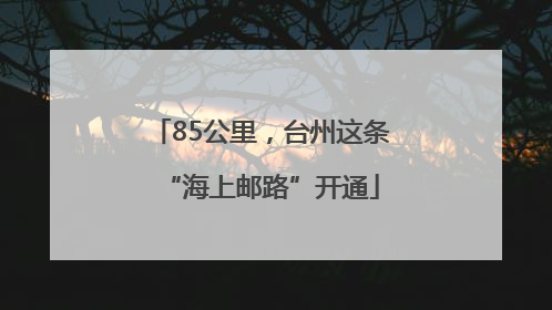 85公里，台州这条“海上邮路”开通
